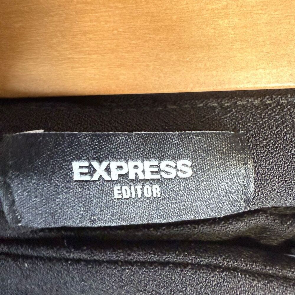 Brand New Express Editor Women's Size 6 Black High Waisted Flared Pants Dress - Picture 7 of 11